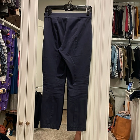 Women's Everlane NavybStraight Leg Side Zip Cotton Blend Ankle Workwear Pant 2 - Picture 4 of 4